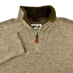 Schaefer Outfitter Mens Small Taupe Heather Sherpa Lined Quarter Zip Pullover
